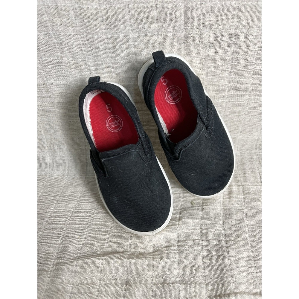 Wonder Nation Toddler Unisex Kids Black Slip On Casual Low Top Shoes Size 5